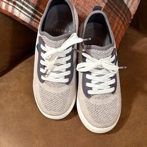 Vessi Gray and White Athletic Shoes